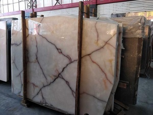 Boton đá tự nhiên đá đánh bóng trong suốt khách sạn hoa đỏ băng sang trọng <span class=keywords><strong>Onyx</strong></span> tấm - Product Image 4