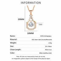 Collier en Moissanite 5mm, Pendentif Géométrique à Cadre Rond, Argent Sterling 925, En Stock, Vente en Gros, Bijoux Fins pour Boutiques