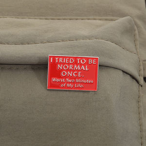 Saya mencoba menjadi Normal sekali Enamel Pin lucu Anti sosial kutipan bros kerah Lapel lencana perhiasan hadiah untuk teman-teman - Product Image 3