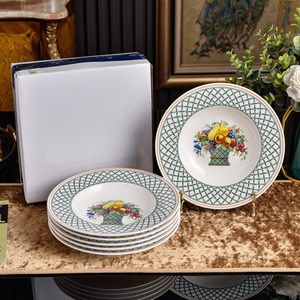 Wholesale White Garden basket Painted Fruit basket Coffee <b>Cup</b> Double Ear Bowl Dinner Plate Soup Plate Tableware <b>Large</b> Set - Product Image 3