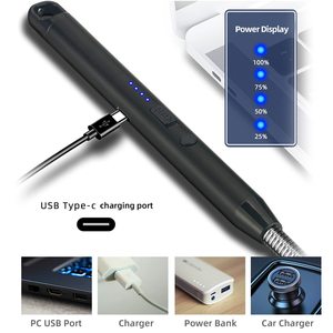 ولاعة مطبخ كهربائية جديدة تعمل بمنفذ <span class=keywords><strong>USB</strong></span> مقاومة للرياح، مسدس إشعال طويل للشمع والشواء وموقد الغاز، قابلة لإعادة الشحن بقوس بلازما بدون لهب - Product Image 2
