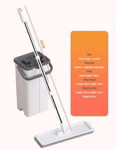 Mains libres lavage sec et humide séparation auto-essorage 360 vadrouille plate microfibre sol toilette nettoyage vadrouille ensemble avec seau - Product Image 6