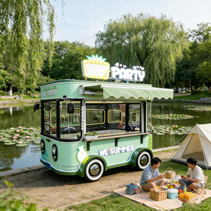 Chariot de vente ambulante certifié CE en acier inoxydable pour café, nourriture, boissons et jus, idéal pour les événements en plein air - Product Image 1
