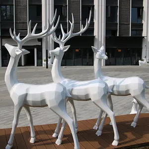 Statues de cerfs grandeur nature en résine de fibre de verre à prix avantageux 2024 pour la décoration de jardin - Product Image 3