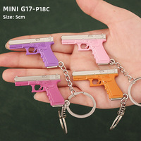 Porte-clés personnalisés en métal Kirsite, modèle d'arme 3D (Pistolet G17, P90, MG3, Mini P18C, Lance), souvenir vintage avec logo personnalisable
