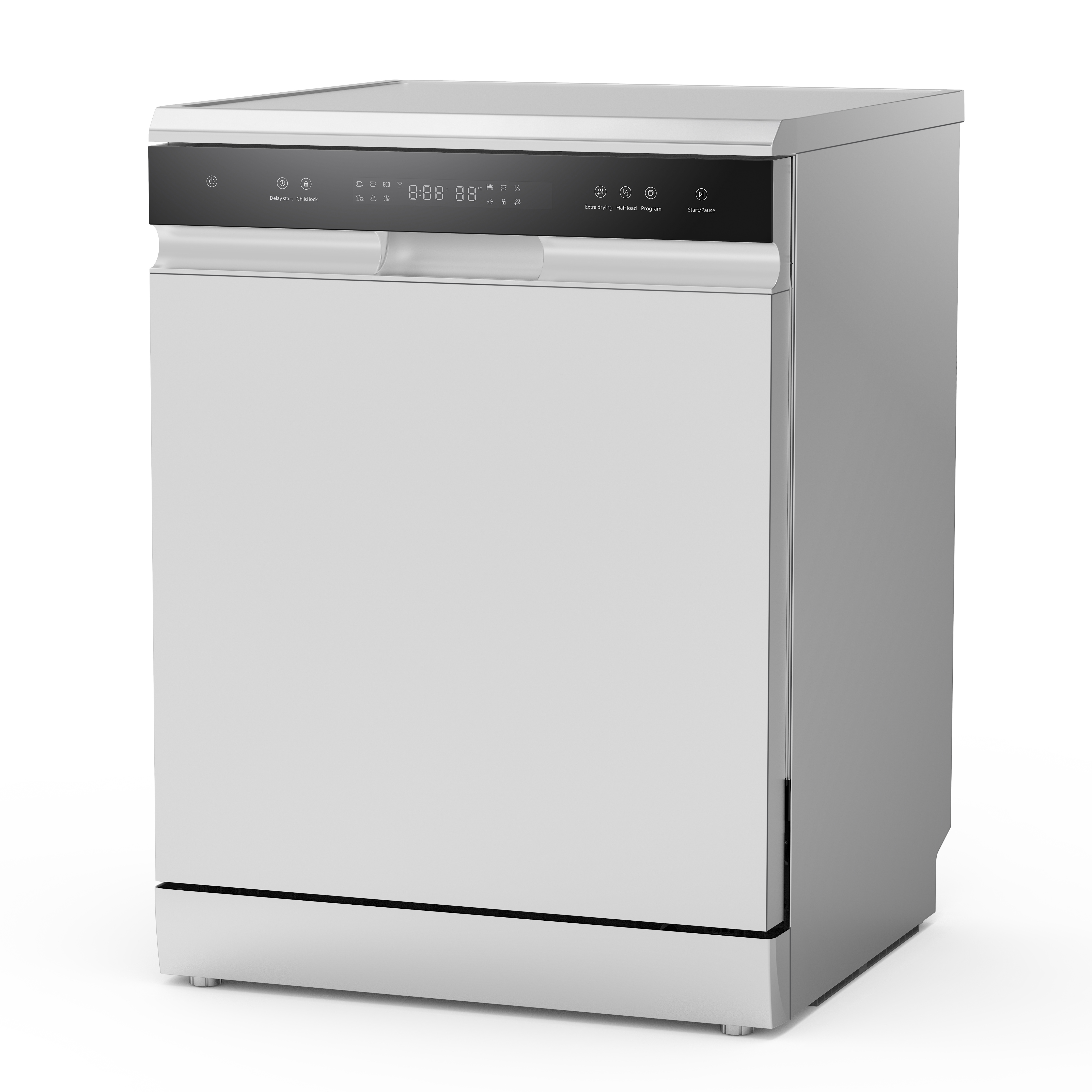 24 Inch Wholesale Dish Washer Stainless Steel Dish Washing With LED 3 in 1 Smart Dishwasher Machine