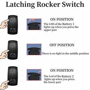 12-24v दोहरी बैटरी वाली रॉकर स्विच वाटरप्रूफ ऑन-ऑन-ऑन-ऑन-ऑन-ऑन 3 तरह से समुद्री नाव की बिजली कटौती 4 पिन रॉकर स्विच वायरिंग आरेख - Product Image 4