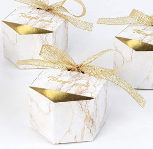 Boîte-cadeau de bonbons en papier blanc pour la décoration de mariage et de fête de Noël Boîte en carton <span class=keywords><strong>bricolage</strong></span> avec ruban - Product Image 1