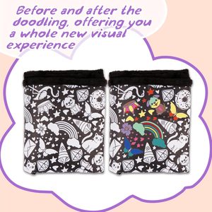 Juego de mantas de graffiti personalizables con 24 marcadores lavables, manta de terciopelo suave reutilizable para colorear, decoración para el hogar, dormitorio, niños y adultos - Product Image 4