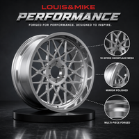 Nouvelle jante en alliage d'aluminium forgé à 10 rayons, design maille, déport profond, chrome poli, pour 4x4 SUV, adaptable/modernisable 16-24