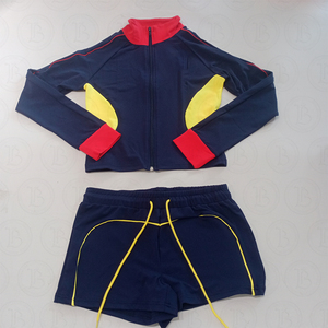 Completo da Palestra Estivo da <span class=keywords><strong>Donna</strong></span> Personalizzato, Set 2 Pezzi Sexy ad Alta Elasticità con Ricami per <span class=keywords><strong>Allenamento</strong></span> e Relax, Pantaloncini e Tuta da Ginnastica - Product Image 4