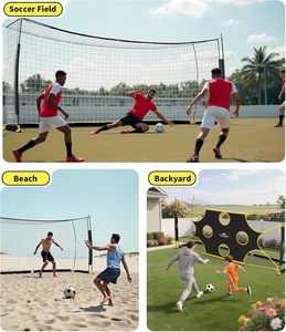 Red de portería de fútbol con 10 zonas de gol destacadas, equipo portátil para campo de fútbol, entrenamiento de tiro en el patio trasero - Product Image 4
