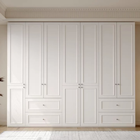 Armoire en bois durable de couleur crème personnalisable, style moderne minimaliste pour chambre à coucher, dressing, hôtel, salon