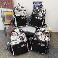 Tas Ransel Anime Trendy untuk Remaja Laki-laki Kapasitas Besar Gaya Jalanan Tas Sekolah Kasual Tas Laptop Travel Grosir