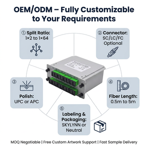 Splitter PLC a Cassetta LGX 1x8 1x16 1x32 1x64 SC APC UPC G657A2 Modulo Plug-in per Inserimento Scheda Fibra Ottica per GPON EPON FTTH <span class=keywords><strong>ODN</strong></span> - Product Image 4