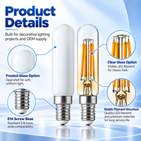 Ampoule LED tubulaire à filament T6 T20 4W 400LM de haute qualité, culot E14, 220VAC, corps en verre, sans scintillement, ampoules LED à filament CE RoHS