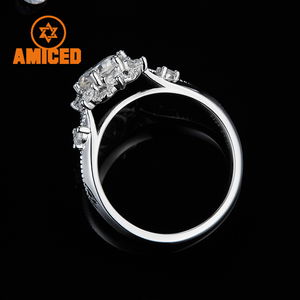 Anillo de compromiso y boda de oro de 10, 14 y 18 quilates con diamante de laboratorio de 1 quilate, corte redondo, color D, para mujer, venta al por mayor - Product Image 2