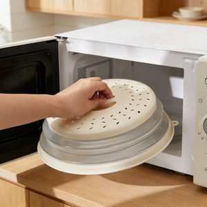 Gran tapa protectora de silicona para microondas de 12 pulgadas, ventilada y plegable, para platos y tapas, y tapete redondo de cocina para alimentos - Product Image 3