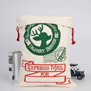 High King Christmas <b>Santa</b> Sack <b>Large</b> Size 100% Cotton Gift Bag with Drawstring Reusable for Xmas Package Storage Factory Price - Product Image 3