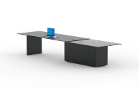 Bureau de direction moderne avec table latérale réglable en hauteur et armoire de rangement pour bureau de cadre