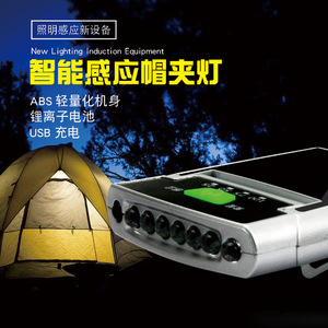 Lampe frontale LED rechargeable en alliage d'aluminium, 120 lm, lumière blanche, pour la pêche de nuit, avec clip pour casquette - Product Image 2