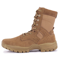 Nouvelles bottes tactiques marron ultra-légères avec fermeture éclair latérale, imperméables, pour l'entraînement, bottes tactiques de désert, chaussures de randonnée hautes pour hommes