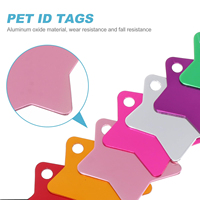 Vente en gros de plaques d'identification modernes vierges en alliage d'aluminium, plates et en forme de cœur, personnalisables par gravure laser, pour animaux de compagnie, promotion de vacances