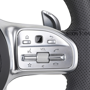 Volant <span class=keywords><strong>sport</strong></span> en cuir et fibre de carbone personnalisé noir pour Mercedes-Benz Classe E W213/W212/W176/W221/W222/C292/GLE W166 E53 - Product Image 4