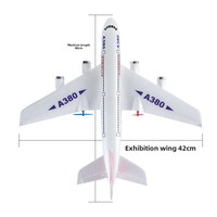 Avion RC A380, planeur télécommandé 2.4G, modèle d'avion de passagers, jouet d'extérieur pour enfants, avion RC à aile fixe en plastique, piles, portée 100m