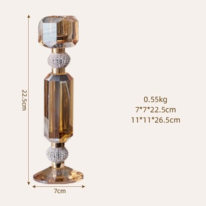 Portacandele da pavimento in vetro unico a forma di loto per la decorazione della casa di san valentino - Product Image 5