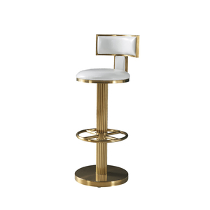 Modern Luxury <strong>Bar</strong> <strong>Stools</strong> <strong>with</strong> <strong>Backrest</strong> for Kitchen Gold Metal Swivel <strong>Bar</strong> <strong>Stool</strong> Counter Height - Product Image 5
