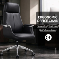 Chaise de bureau exécutive en cuir de vachette haute performance, à dossier haut et pivotante, idéale pour le bureau ou la salle de conférence, directement de l'usine