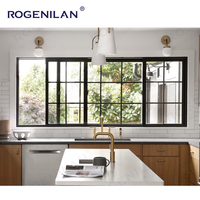 Ventana Corredera para Casa Rogenilan, Antirrobo, Impermeable, con Malla, Reemplazo Residencial de Ventanas de Aluminio y Vidrio