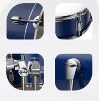Kit de batterie 5 fûts + 2/3/4 cymbales bleu clair avec pieds et pédales, batterie de jazz métallique en gros pour débutants, studio et scène