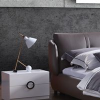 Ensemble de meubles de chambre à coucher en cuir, luxueux et élégant, design italien moderne, grande taille, dernier lit double de styliste, offre spéciale
