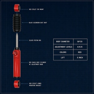 Amortiguador Delantero y Trasero para <span class=keywords><strong>Iveco</strong></span> 2045, 58 mm, Resistente, Ajustable, para Todoterreno, Expedición, Suspensión para Camioneta 4x4 - Product Image 4