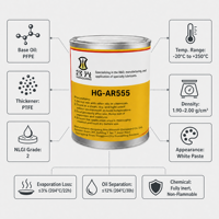 Graisse OEM d'usine AR555 PFPE PTFE NSF H1 250 ℃   Roulement à vide ondulé inertes à faible évaporation 420cSt, durée de vie 1500h, pour torréfacteur à café