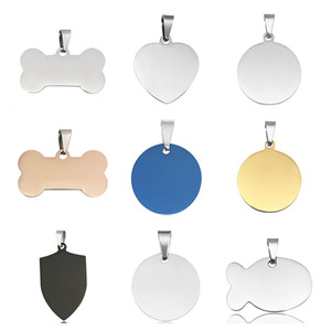 Grabador personalizado de acero inoxidable, collar láser de Metal, doble cara, en blanco, sublimación de mascotas, etiquetas de identificación de nombre de perro personalizadas/ - Product Image 3