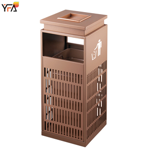 Diseño de Arte Moderno Cubo de basura de 50 litros Cubo de basura de calle pública Cubo de basura de metal de pie para plaza comercial - Product Image 1