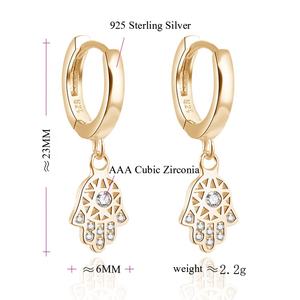 Colección <span class=keywords><strong>POLIVA</strong></span> 2025, Pendientes de Aro de Plata de Ley 925 con Baño de Oro Vintage, Estilo Moderno para Bodas y Fiestas de Mujeres - Product Image 6