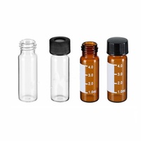 Flacon autosampler transparent ambré 4 ml, flacons HPLC, bouteille en verre 15x45 avec zone d'écriture, joint PTFE et bouchon à ouverture facile