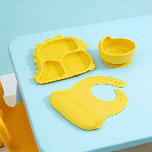Kit d'alimentation pour enfants en silicone OEM, sans BPA, avec <span class=keywords><strong>ventouse</strong></span>, bavoirs et vaisselle pour tout-petits - Product Image 5
