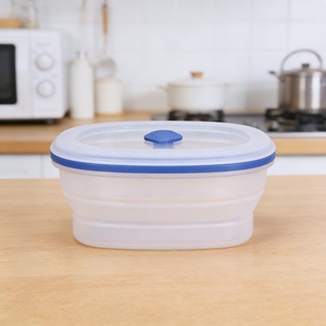 Boîtes à lunch pour enfants en silicone, contenants alimentaires pliables pour le camping, ensemble de boîtes à lunch en silicone pliables pour la cuisine - Product Image 3