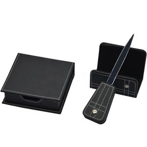 <span class=keywords><strong>Fancy</strong></span> Black Faux Leather Sang Trọng Máy Tính Để Bàn Chất Lượng Hàng Đầu Phổ Biến Handmade Tùy Chỉnh Máy Tính Để Bàn Đặt Da Bàn Organizer Set - Product Image 3