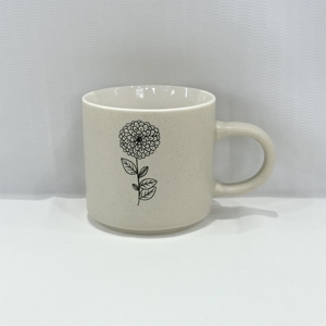 แก้วเซรามิกสโตนแวร์ลายการ์ตูนเส้นสีดำ พิมพ์โลโก้คุณภาพสูง ทนทาน เป็นมิตรกับสิ่งแวดล้อม ใช้กับเครื่องล้างจานและไมโครเวฟได้ - Product Image 5