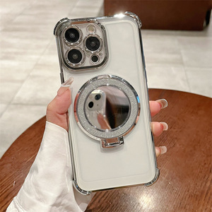 Coque de téléphone antichoc intégrale avec support magnétique intégré et miroir, compatible avec l'iPhone 17 Pro Max, nouvelle version - Product Image 3