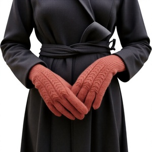 Mitaines tricotées épaisses isolantes à doigts entiers en acrylique/coton imprimées par transfert thermique pour femmes et hommes, idéales pour l'hiver et les températures froides - Product Image 2