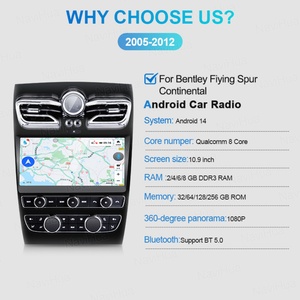 10.9 Inch Carplay GPS Navigation Multimedia Touch Screen <b>Auto</b> Radio for Bentley Flying Spur Continental 2005 - 2012 - Product Image 2