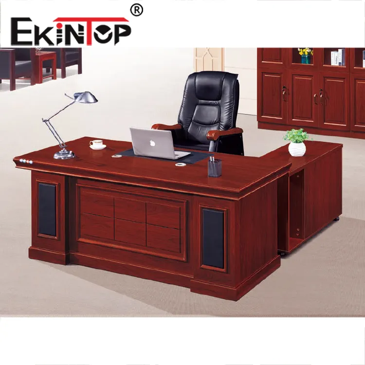 Boss di legno melamina a forma di L tavolo ufficio di nuovo disegno