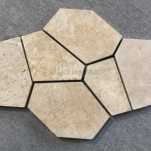 Naturale casuale slate pavimentazione pavimentazione in piastrelle di protezione della maglia montato strada pavimentazione in pietra calcare marmo netto maglia lastricato